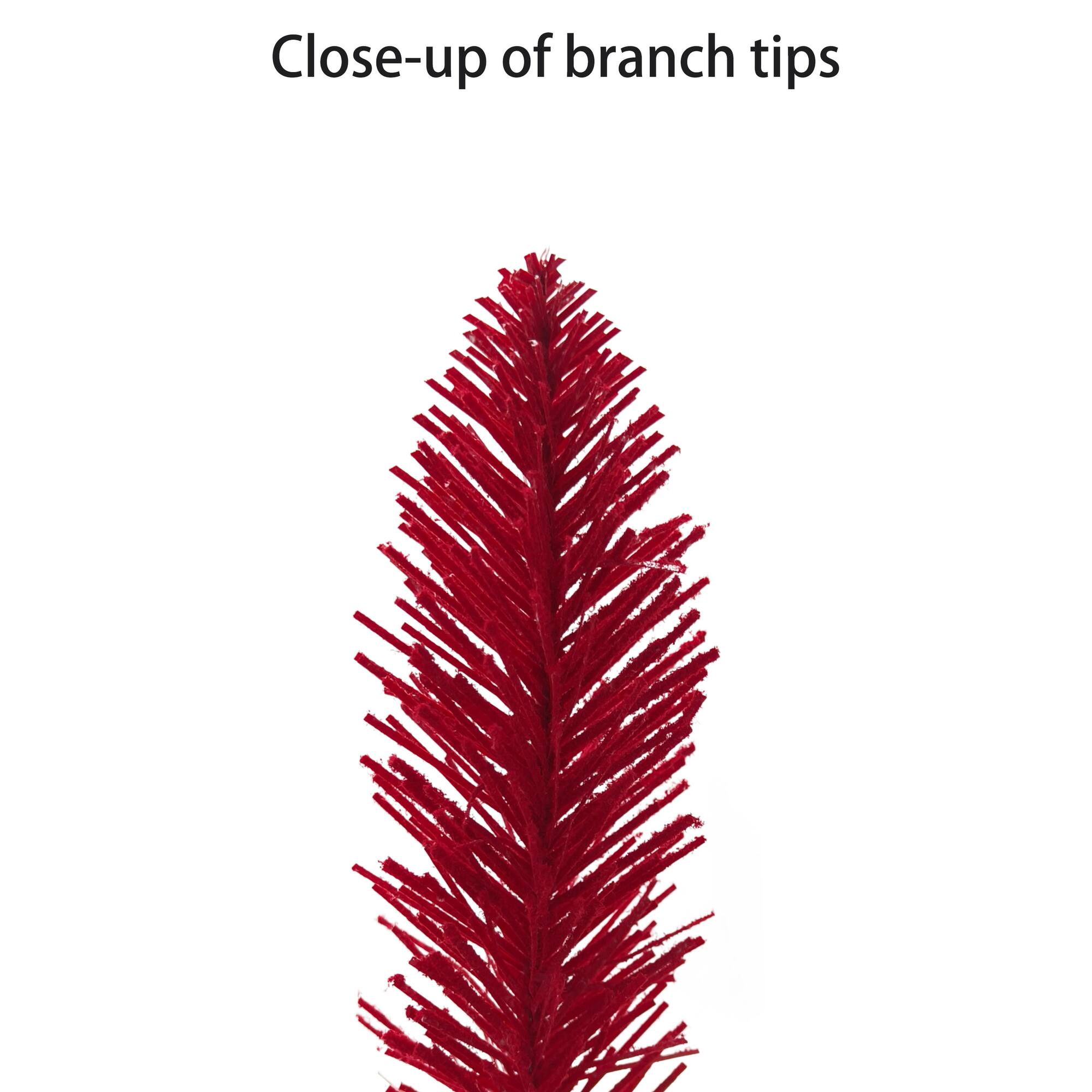 4.5ft. Pre-Lit Flocked Fashion Red Artificial Christmas Tree, Clear Lights